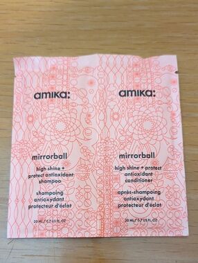⭐️ 5/ $25 Amika mirrorball High-Shine Shampoo & Conditioner Sachets